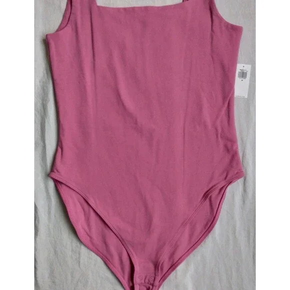 3 Old Navy Square Neck Tank Top Bodysuit Pink Orange Green Women’s Size M - Picture 3 of 14